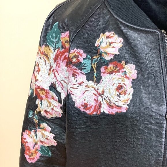 BOMBER JOE’S VEGAN LEATHER EMBROIDERED JACKET - Picture 5 of 11
